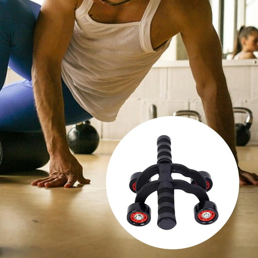 Portable 4-Wheel Ab Roller for Core Training